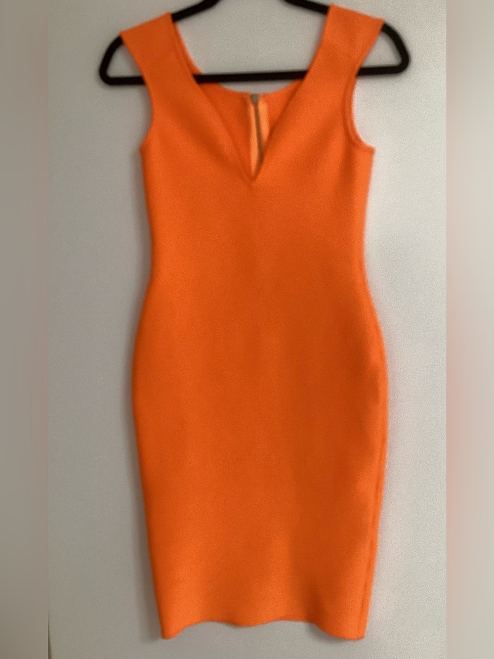 Orange Sheath Stretch Dress